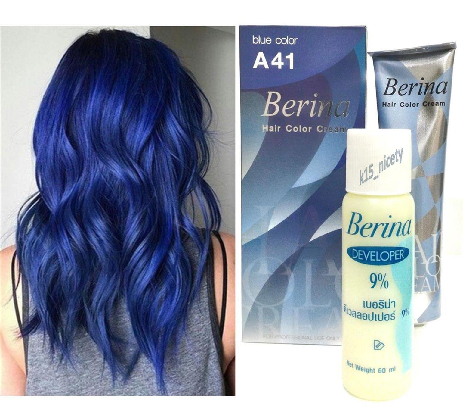 Berina A41 Blue Permanent Hair Dye Color Cream Unisex Reviews
